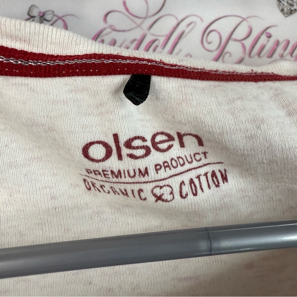 Olsen shirt flowers comfy Women's Floral Long Sleeve Top - Cream and Red - Picture 8 of 15